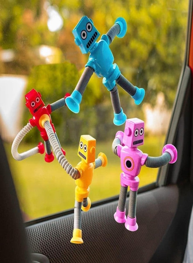 PANSHUB 4PCS Telescopic Suction Cup Robotics Toy, Pop Tubes Fidget Toys, Shape Changing Telescopic Sensory Tubes Fidget Tubes Sensory Toys Suction Toy, Funny Gift for Kids Boys Girls - Image 4